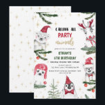 Winter Animals Birthday Christmas Funny Invitation<br><div class="desc">Decemeber Birthday Party Invitation. Find more options and matching items in my shop or contact me.</div>