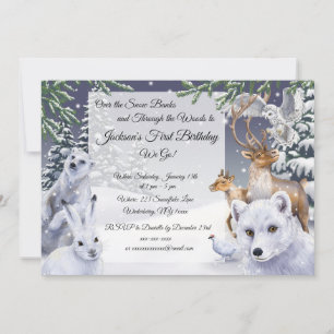 Winter Animals Children's Birthday Invitation