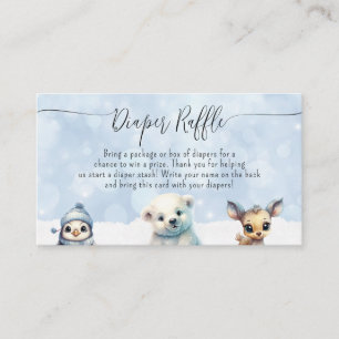 Winter Animals Cold Outside Diaper Raffle Request Enclosure Card