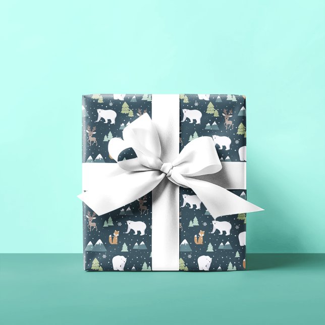 Winter Animals Pattern Christmas Wrapping Paper (Creator Uploaded)
