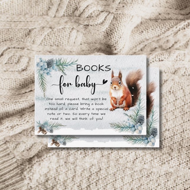 Winter Animals Snow Baby Shower Books for Baby Enclosure Card (Creator Uploaded)