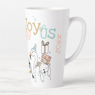 Winter Animals Wearing Hats Happy Happy Joy-ous Latte Mug