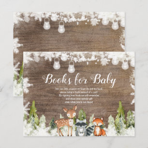 Winter Animals Wood Snowflakes Books for Baby Postcard
