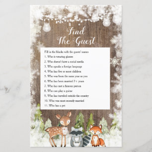 Winter Animals Wood Snowflakes Find the Guest Game