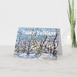 Winter Apple Pruning #140301 Holiday Card