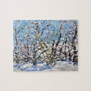 Winter Apple Pruning  / Artist Larry Lerew Jigsaw Puzzle