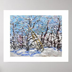Winter Apple Pruning / Artist Larry Lerew Poster