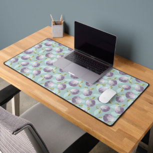 Winter apples cold blue and purple pattern desk mat