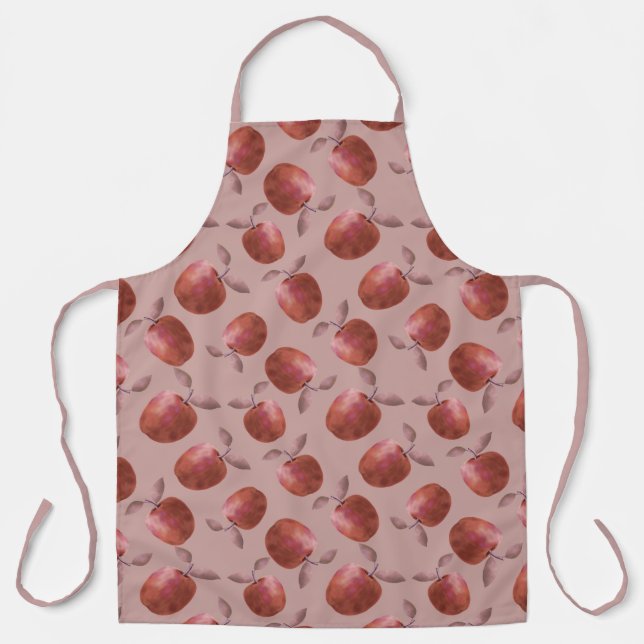 Winter apples muted red shades apron (Front)