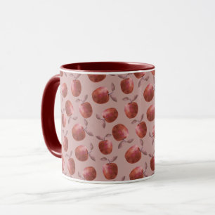 Winter apples muted red shades mug