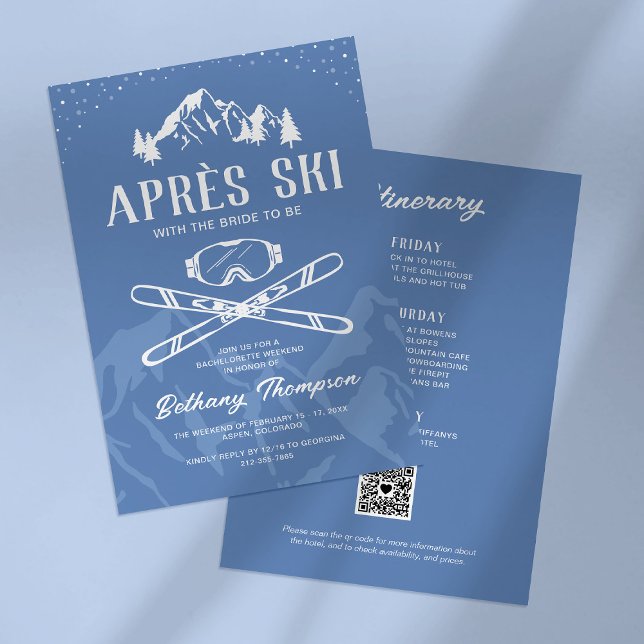 Winter Apres Ski Bachelorette Invitations (Creator Uploaded)
