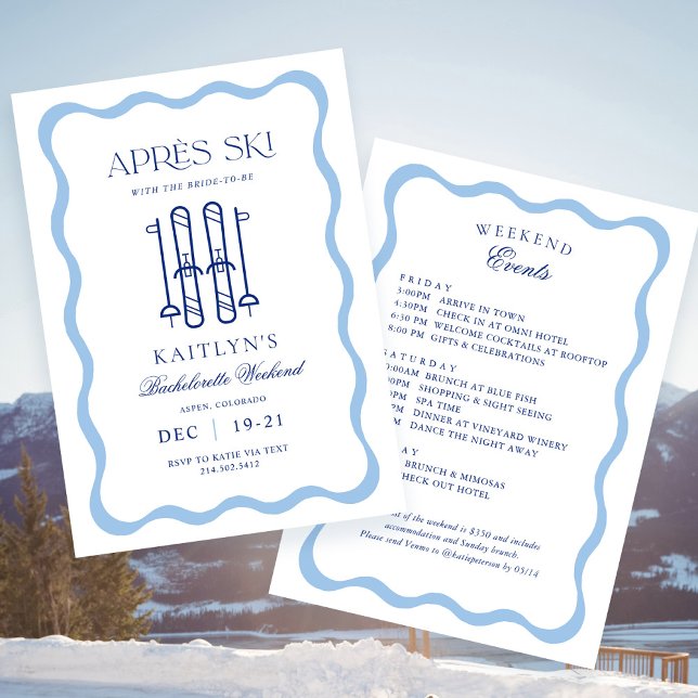 Winter Apres Ski Bachelorette Party  Invitation (Creator Uploaded)