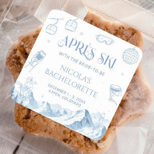 Winter Apres Ski Bachelorette Party Square Sticker