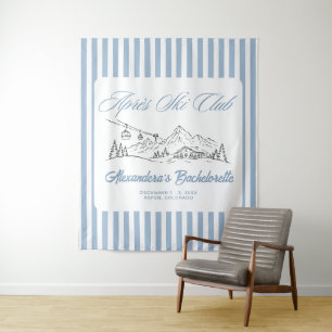 Winter Apres Ski Club Bachelorette Banner Tapestry