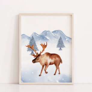 Winter Arctic Animal Moose Nursery Wall Decor