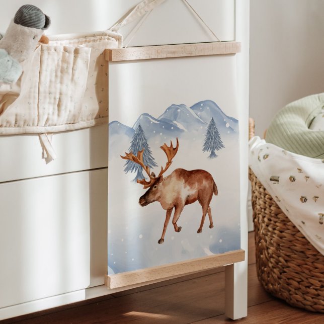 Winter Arctic Animal Moose Nursery Wall Decor Hanging Tapestry (Winter Arctic Animal Moose Nursery Wall Decor Hanging Tapestry)