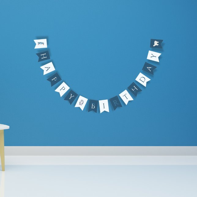 Winter Arctic Animals Blue Boy Birthday Party Bunting (Creator Uploaded)