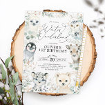 Winter Arctic Animals Gender Neutral Baby Shower I Invitation<br><div class="desc">Invite your guests with this whimsical birthday invitation,  featuring adorable arctic animals and soft watercolor greenery. Use the design tools to edit the text,  change font colour and style to create a unique one of a kind invitation design.</div>