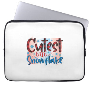 Winter Art Cutest Little Snowflake Laptop Sleeve