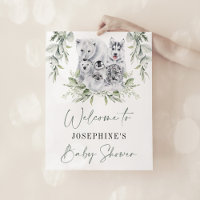 Winter Artic Animals Neutral Baby Shower Welcome