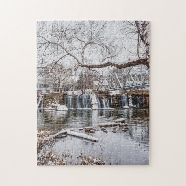 Winter At Finley Dam Jigsaw Puzzle (Vertical)