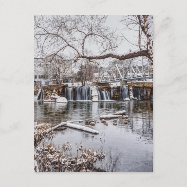 Winter At Finley Dam Postcard (Front)