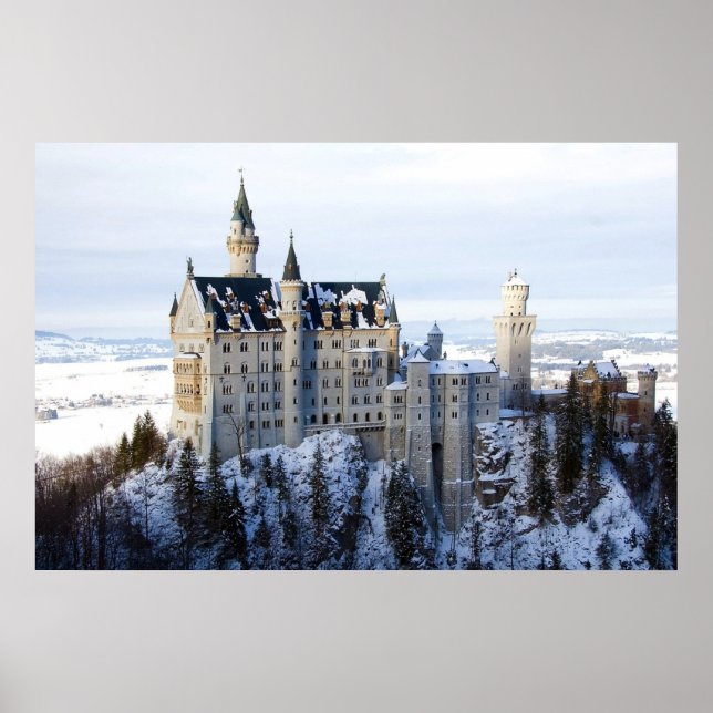 Winter at Neuschwanstein Castle, Germany Bavaria Poster (Front)