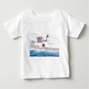 Winter at Nubble LIghthouse in Maine Baby T-Shirt