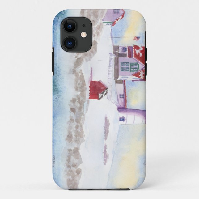 winter at Nubble LIghthouse in Maine Case-Mate iPhone Case (Back)