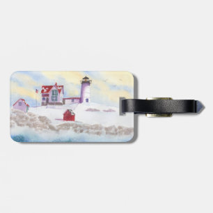 Winter at Nubble LIghthouse in Maine Luggage Tag