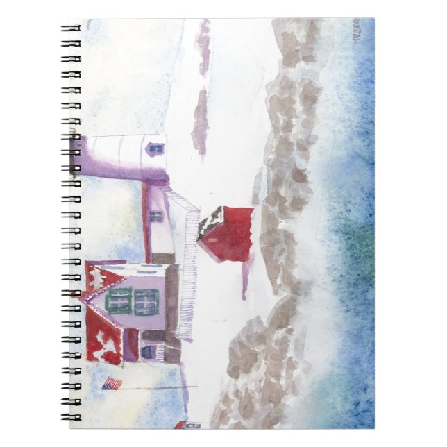 winter at Nubble LIghthouse in Maine Notebook (Front)