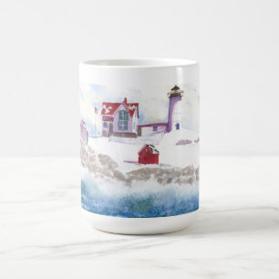 Winter at Nubble LIghthouse  Maine Mug