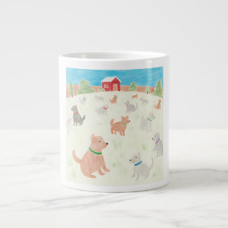 Winter at the dog farm large coffee mug