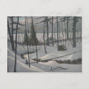 winter at the lake postcard