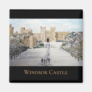 Winter at Windsor Castle Landscape Painting Magnet