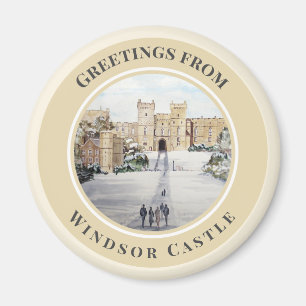 Winter at Windsor Castle Landscape Painting Magnet