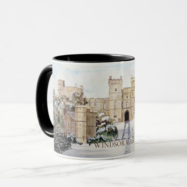 Winter at Windsor Castle Landscape Painting Mug (Front Left)