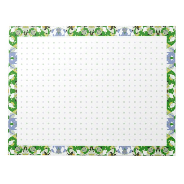 Winter Autumn Green Gray Dot Grid BuJo Planner Notepad (Front)