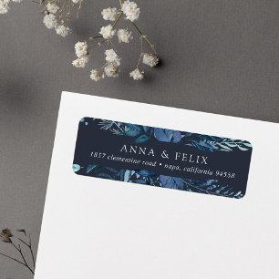 Winter Azure   Blue Botanical Return Address Return Address Label