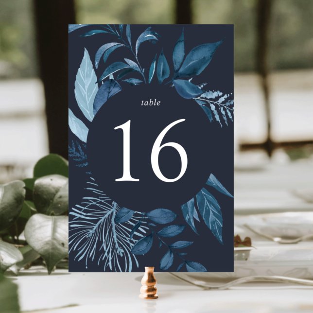 Winter Azure | Blue Botanical Table Number (Creator Uploaded)