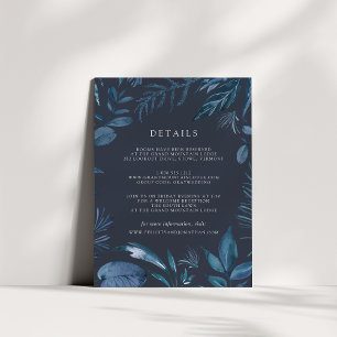 Winter Azure   Blue Botanical Wedding Details Enclosure Card