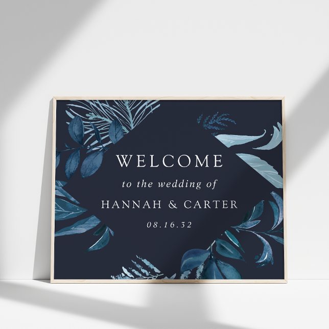 Winter Azure Wedding Welcome Poster (Creator Uploaded)