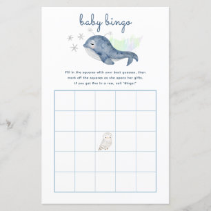 Winter Baby Bingo Game - Whale Baby Shower