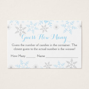 Winter Baby Boy Shower Guess How Many Game