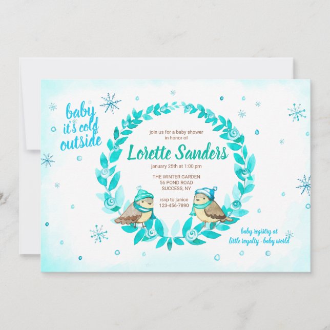 Winter Baby Boy Shower Invitation (Front)
