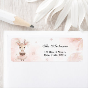 Winter Baby Girl Baby Shower Return Address Label