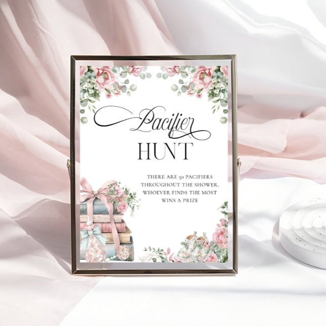 Winter Baby Girl Shower Pacifier Hunt Game  Poster (Creator Uploaded)