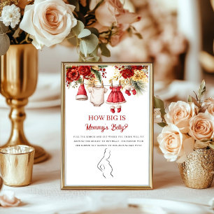 Winter  Baby How big Mummy' baby Shower sign