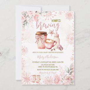 Winter Baby Is Brewing Baby Shower Invitation