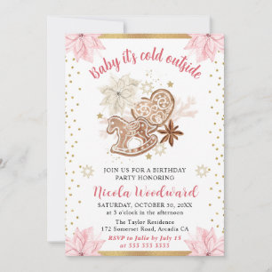Winter Baby It’s Cold Outside Birthday Invitation